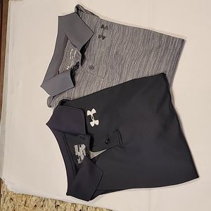 2 Under Armour boys size youth extra large black grey